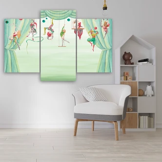 Leinwandbild 3 teilig, Zirkusakrobat 