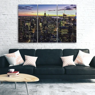 3 stykke lærredstryk, New York City Night 