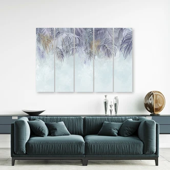 Leinwandbild 5 teilig, Palmenblätter 