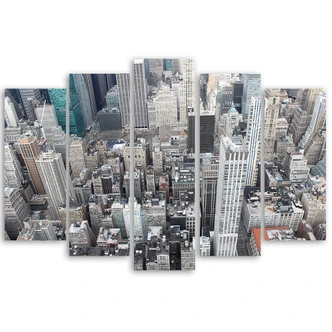 Leinwandbild 5 teilig, New York Stadt Wolkenkratzer 