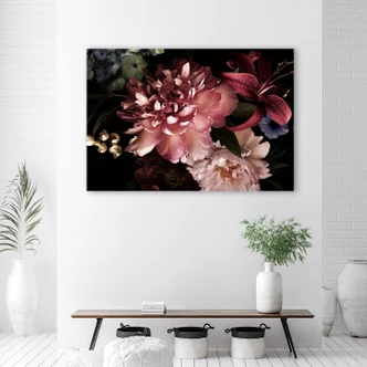 Leinwandbild, Blumenstrauß Rosa Pflanzen 
