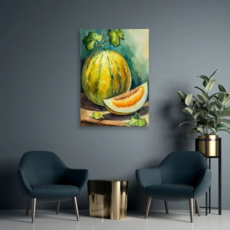 Leinwandbild Wassermelone Frucht handgemalt 