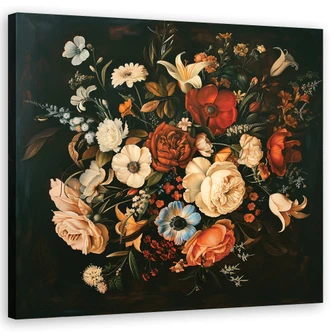 Leinwandbild Retro Vintage Blumen 