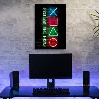 Leinwandbild, Spielkonsole  Controller für Spieler 