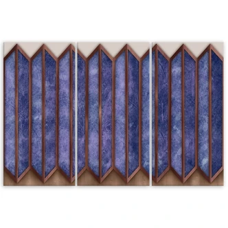 Leinwandbild 3 teilig, Buntes 3D -Fenster 