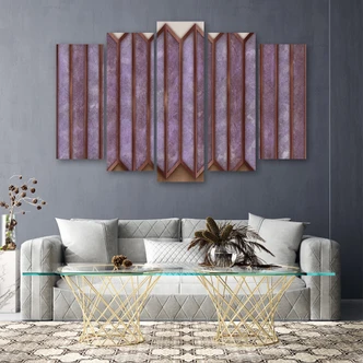 Leinwandbild 5 teilig, Buntes 3D -Fenster 