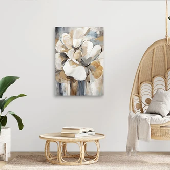 Leinwandbild, Beigefarbene Blumen 