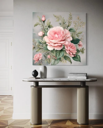 Leinwandbild Rose Shabby Chic Blumen 