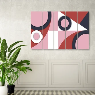 Leinwandbild 5 teilig, Geometrische Abstraktionsformen 