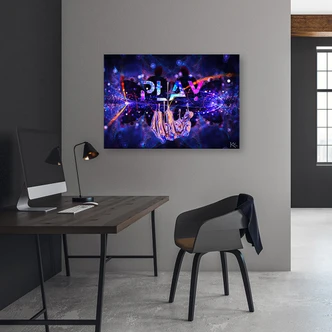 Leinwandbild, Play Neon Spielkonsole 