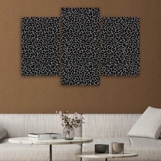 Leinwandbild 3 teilig, Leopard Leopard Pelfpatches Muster 
