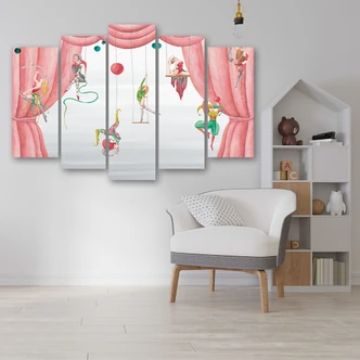 Leinwandbild 5 teilig, Zirkusakrobat 