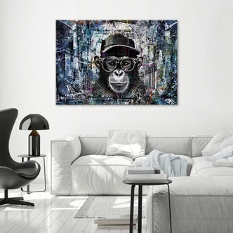 Canvasbillede, abstrakt chimpanse-abe 