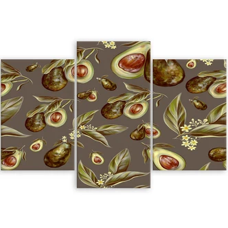 Leinwandbild 3 teilig, Avocado -Hälften 