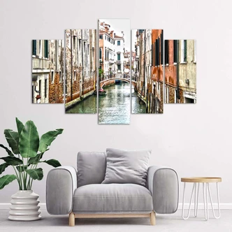 Leinwandbild 5 teilig, Venedig Kanal Italien Stadt 