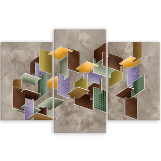 Leinwandbild 3 teilig, 3D -Rätsel 
