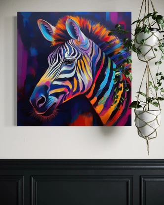 Leinwandbild Zebra Tier Pop Art 