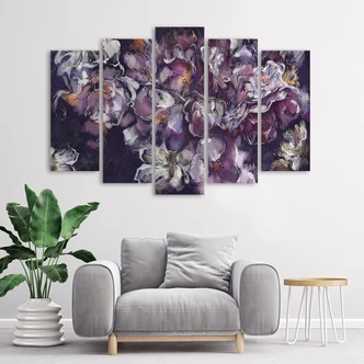 Leinwandbild 5 teilig, Iris Blume 
