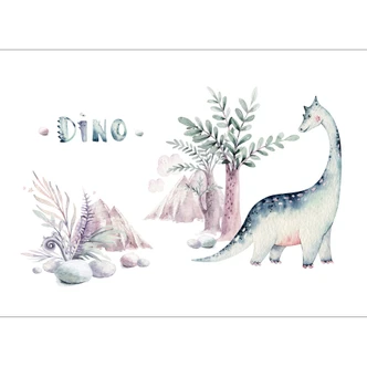 Dinosaur wallpaper in white pink - non-woven wallpaper Designwalls 2 - 2.55 x 3.5 m 