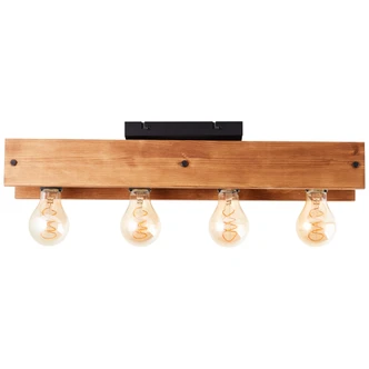 Deckenleuchte Daniel, braun, 60 x 11,7 cm, Holz Innenleuchte 