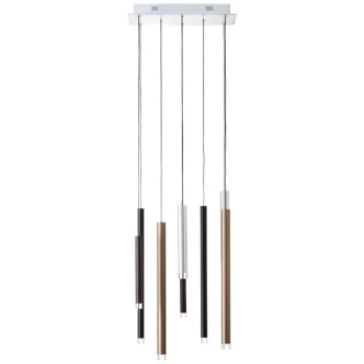 Pendelleuchte Eddy, braun, 180 x 40 cm, Metall 