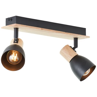 Spotbalken Emil, braun, 16,5 x 36,5 cm, Holz Innenleuchte Spotbalken Emil, braun, 16,5 x 36,5 cm, Holz Innenleuchte