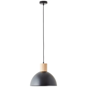 Pendelleuchte Emil, schwarz/braun, 120 x 34 cm, Holz Pendel-lampe, dimmbar 
