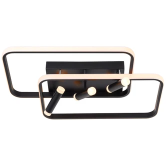 LED-Deckenleuchte Emilio, schwarz, 66 x 45,2 cm, dimmbar LED-Deckenleuchte Emilio, schwarz, 66 x 45,2 cm, dimmbar