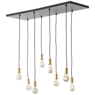 Pendelleuchte Emmanuel, schwarz, 133 x 34,8 cm, Metall Pendel-lampe, dimmbar 