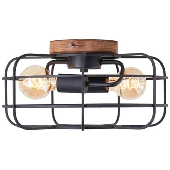 Deckenleuchte Inga, braun, 20 x 40 cm, Holz Deckenleuchte 