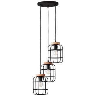 Pendelleuchte Inga, braun, 165 x 42 cm, Holz Pendellampe 