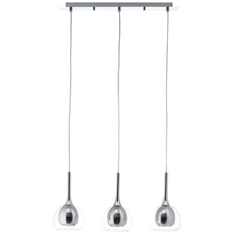 Pendelleuchte Iris, metallic, 120 x 66 cm, Glas Pendelleuchte, dimmbar 