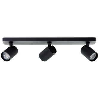 Spotbalken Leonardo, schwarz, 12,1 x 53 cm, Metall Dreifacher Deckenstrahler Spotbalken Leonardo, schwarz, 12,1 x 53 cm, Metall Dreifacher Deckenstrahler