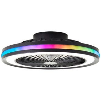 Deckenventilator mit LED-Licht Malea, schwarz, Deckenleuchte 