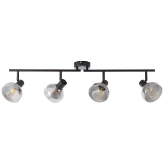 Spotrohr Max, schwarz, 19,5 x 89 cm, Glas Strahler Spotrohr Max, schwarz, 19,5 x 89 cm, Glas Strahler