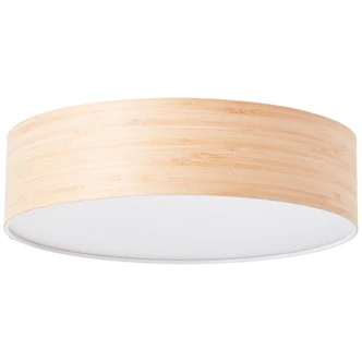 Deckenleuchte Michael, braun, 10 x 38 cm, Holz Deckenlampe, dimmbar 