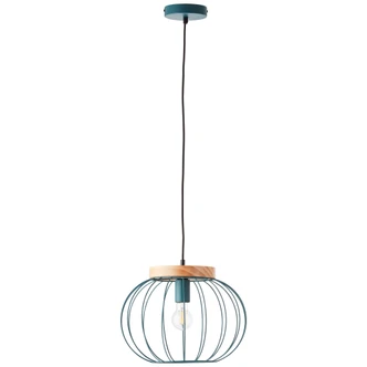 Pendelleuchte Oliver, blau, 130 x 35,5 cm, Holz Pendelleuchte 