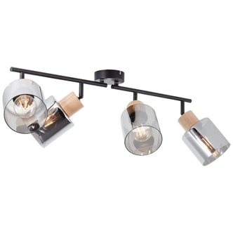 Spotrohr Tim, braun, 23 x 73 cm, Glas Lampe 