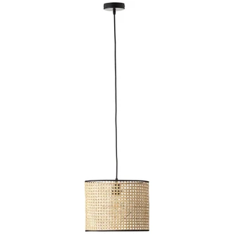 Pendelleuchte Toni, beige, 174 x 30 cm, Rattan Pendellampe, dimmbar 