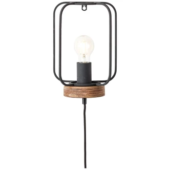 Wandleuchte rosalie, braun, 27 x 20 cm, Holz Wandlampe 