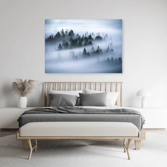 Leinwandbild, Wald im Nebel 