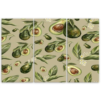 Leinwandbild 3 teilig, Avocado -Hälften 