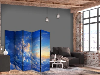 Paravent, Raumteiler freistehend, Trennwand - Sky Canvas: Art in Clouds, 5-teilig - 225x172 cm 