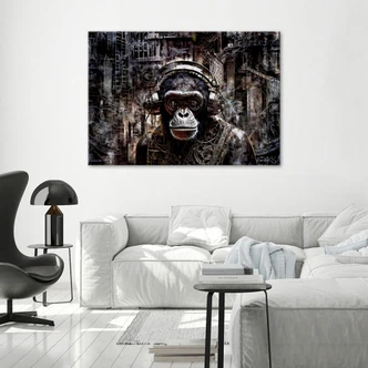 Canvasbillede, moderne abe-abstraktion 