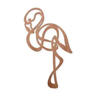 Holzdeko Mahagoni - Line Art - Flamingo 