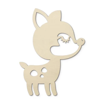 Wanddecoratie Populierenhout - Hertje 