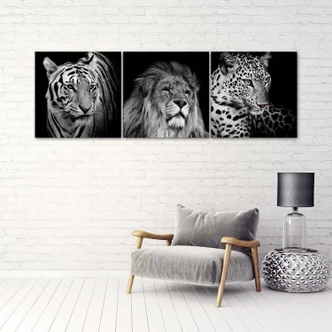 3-delige canvas print, dieren Afrika 