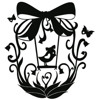 Wandtattoo Vogelschaukel 