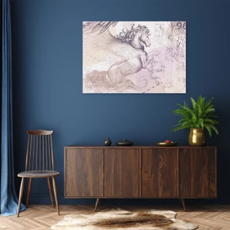 Leinwandbild, Pegasus Pferd Abstrakt 