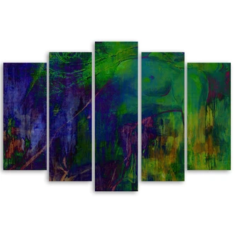 Leinwandbild 5 teilig, Abstrakte Frau Gemalt 